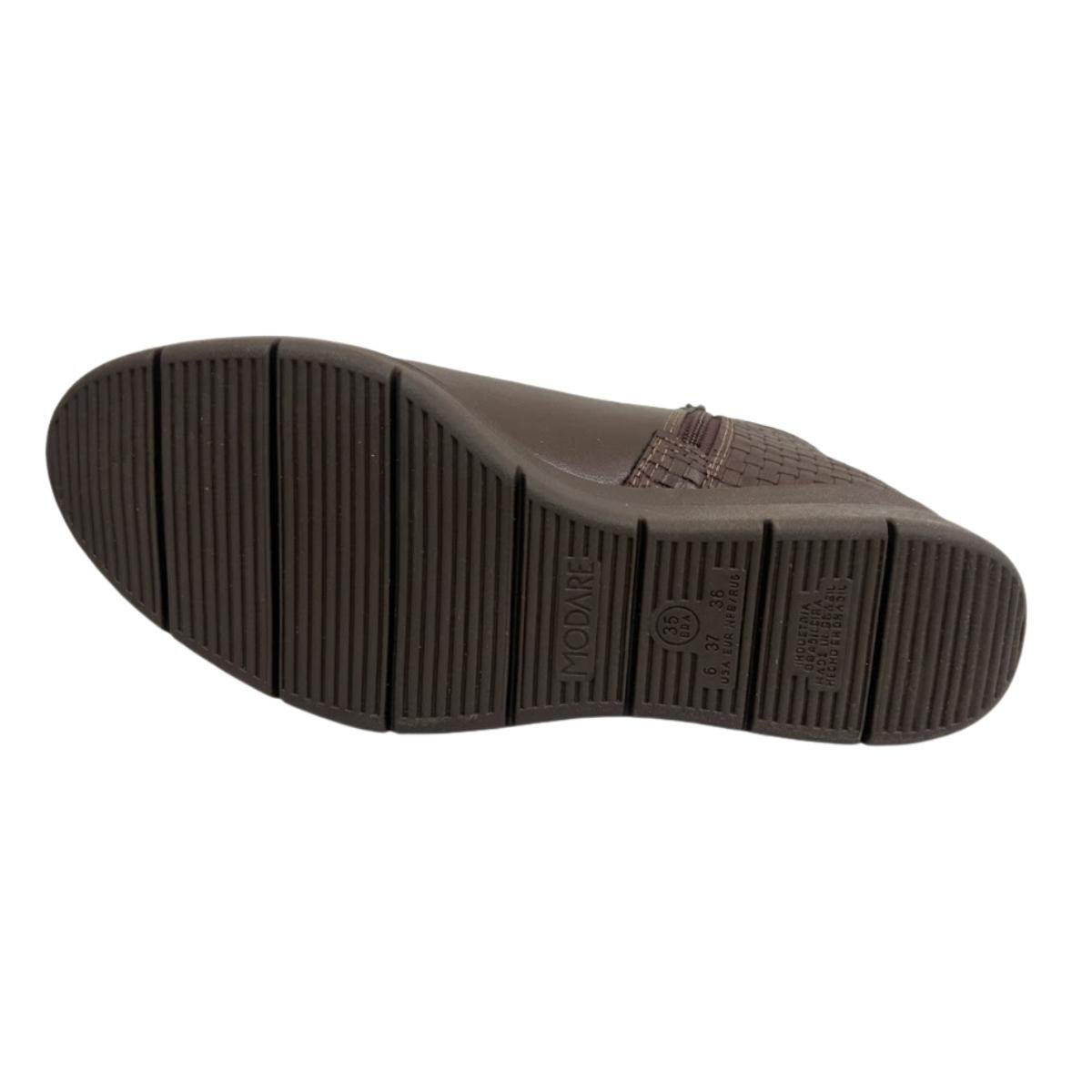 Bota Anabela Casual Feminina Modare 7085.104 Ultracomfort Marrom Marrom 5