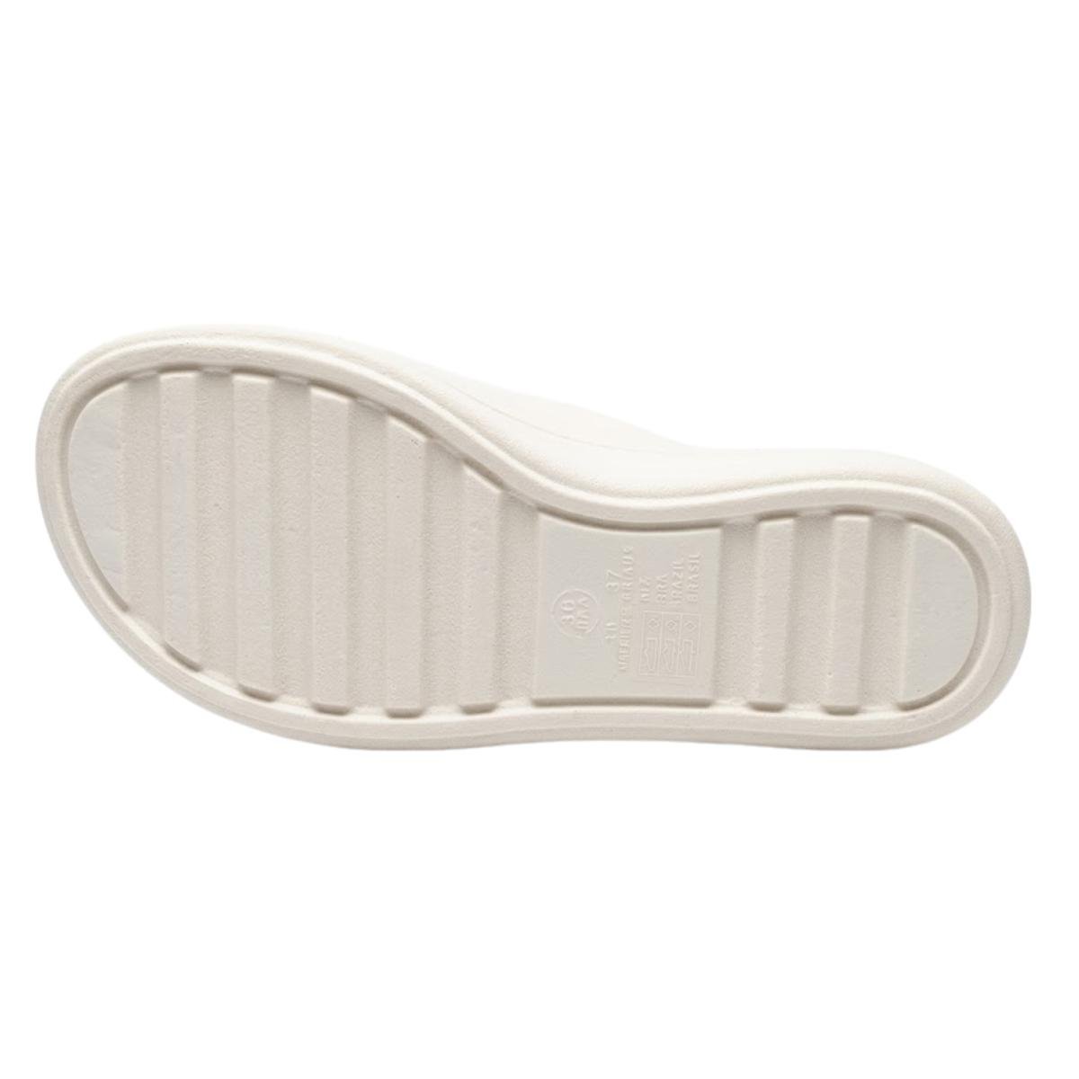 Sandália Papete Flat Casual Feminino Modare 7214.100 Creme Bege 6
