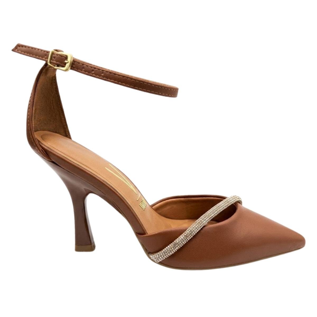 Sapato Scarpin Casual Feminino Vizzano 1464.103 Slingback Marrom Marrom 2