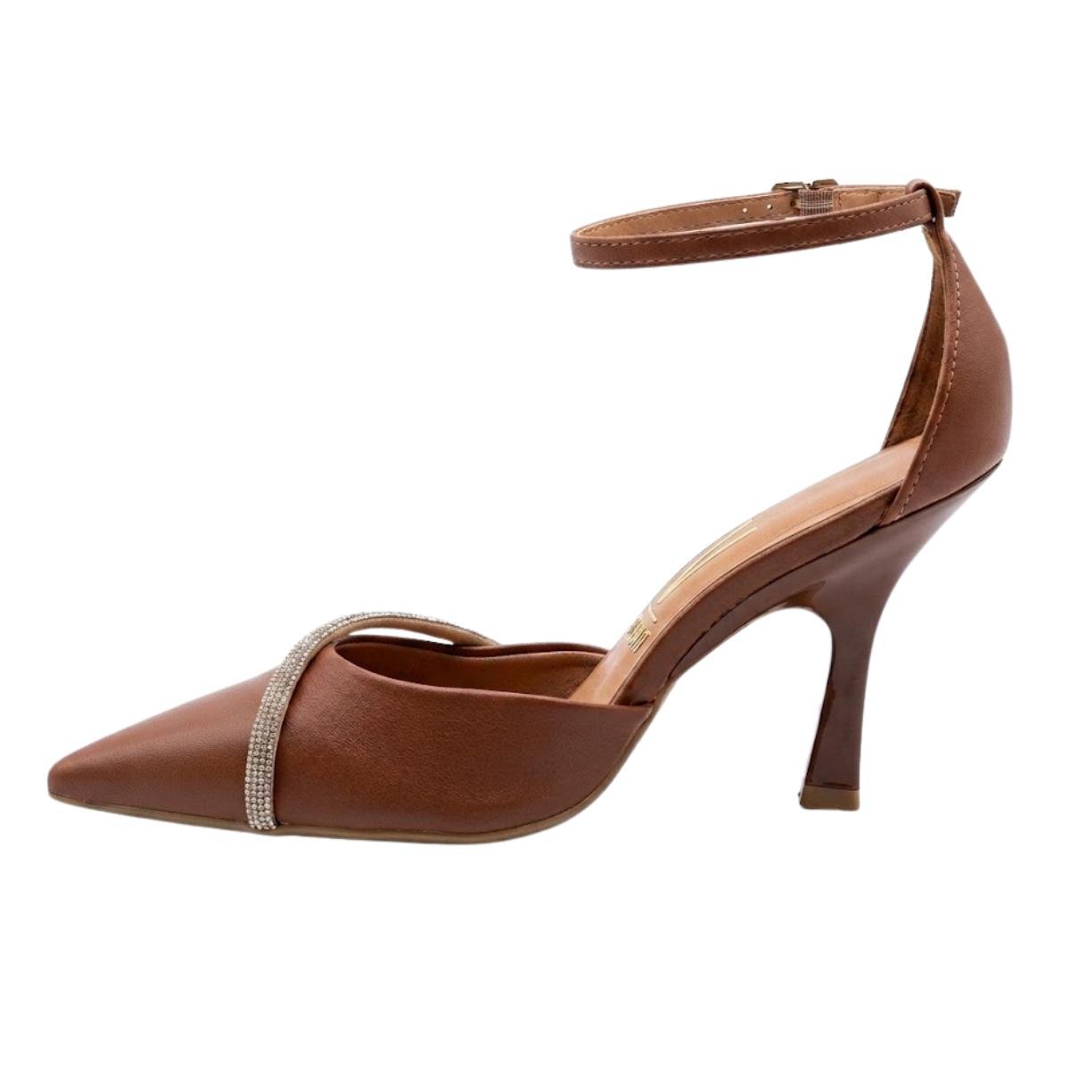 Sapato Scarpin Casual Feminino Vizzano 1464.103 Slingback Marrom Marrom 3