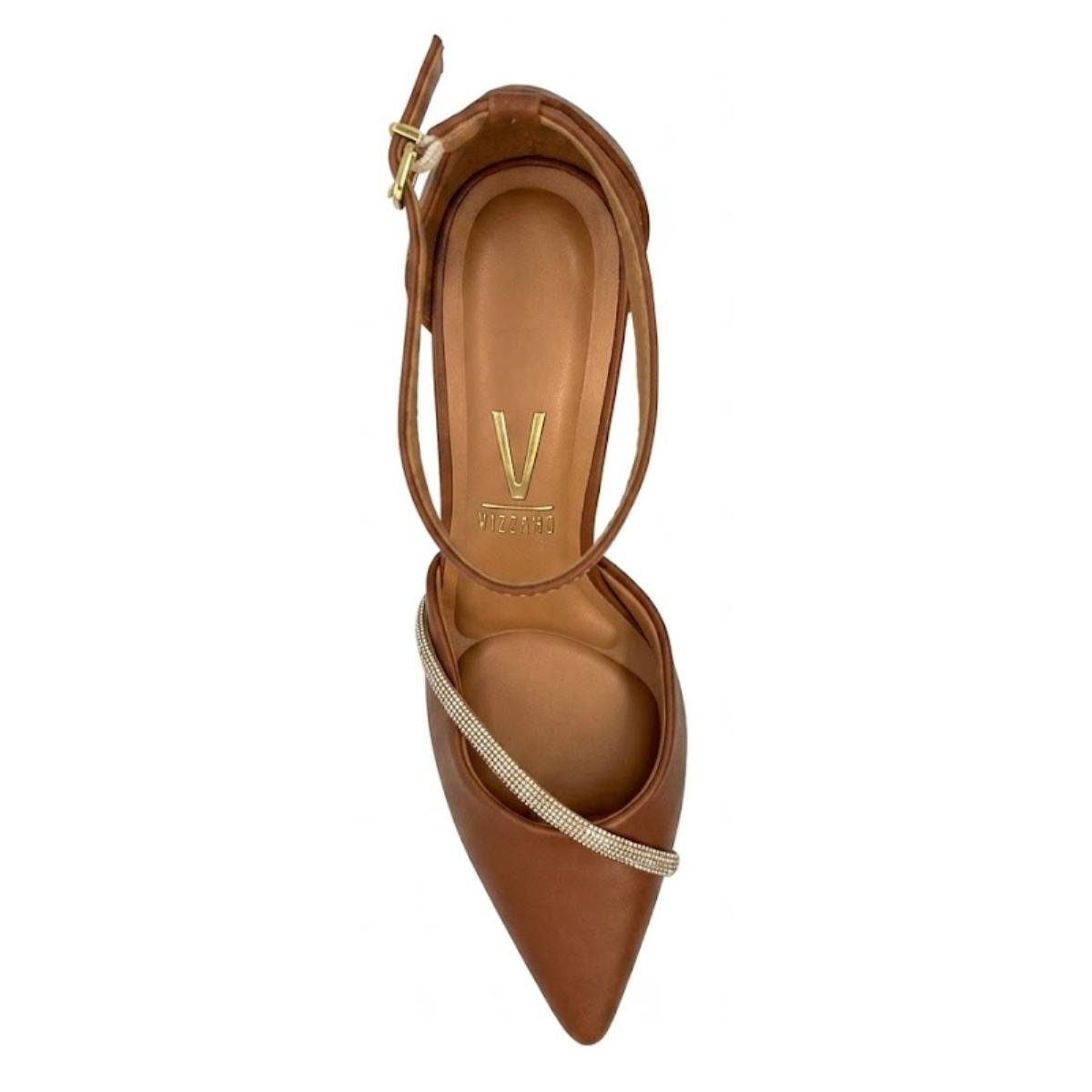 Sapato Scarpin Casual Feminino Vizzano 1464.103 Slingback Marrom Marrom 4