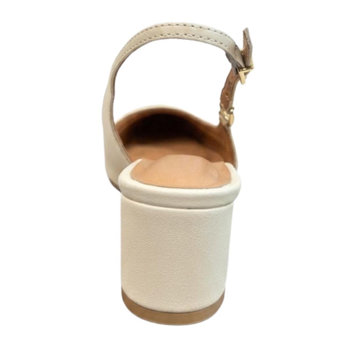 Scarpin Slingback Casual Feminino Vizzano 1220.385 Creme Bege 5