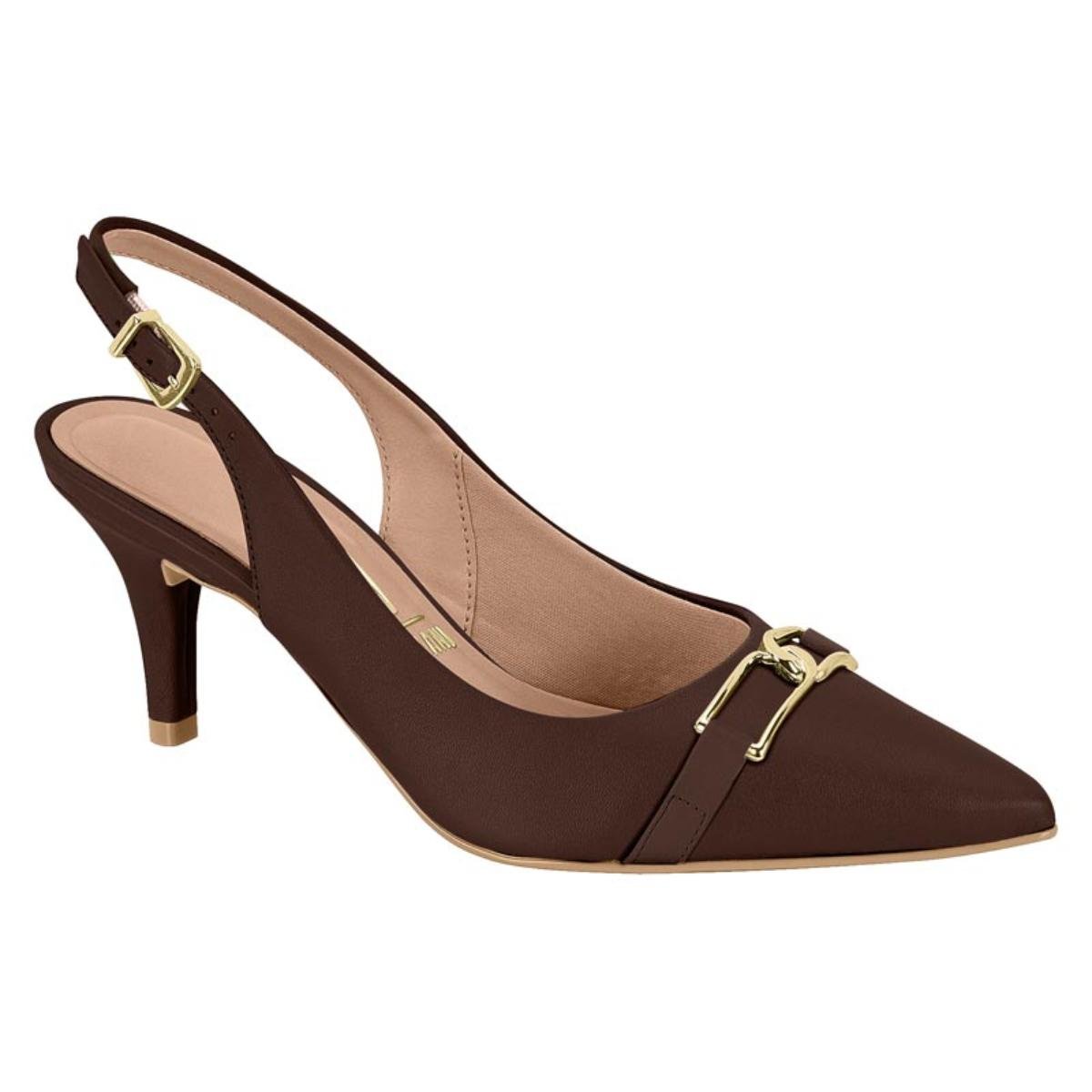 Sapato Scarpin Casual Feminino Vizzano 1185.1152 Slingback Marrom
