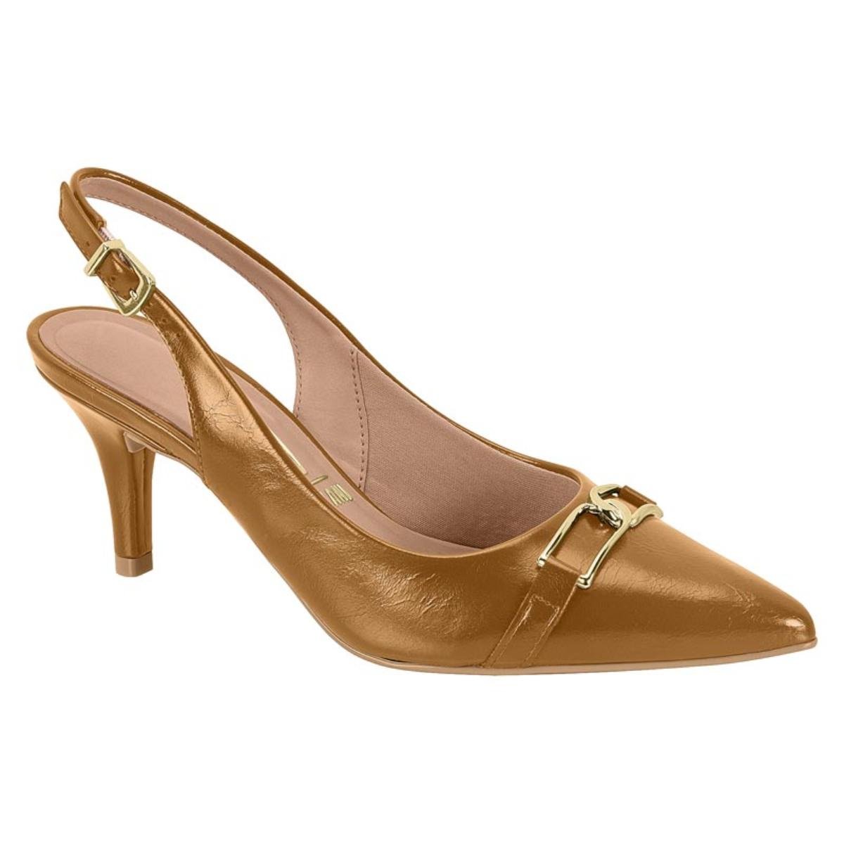 Sapato Scarpin Casual Feminino Vizzano 1185.1152 Slingback Caramelo