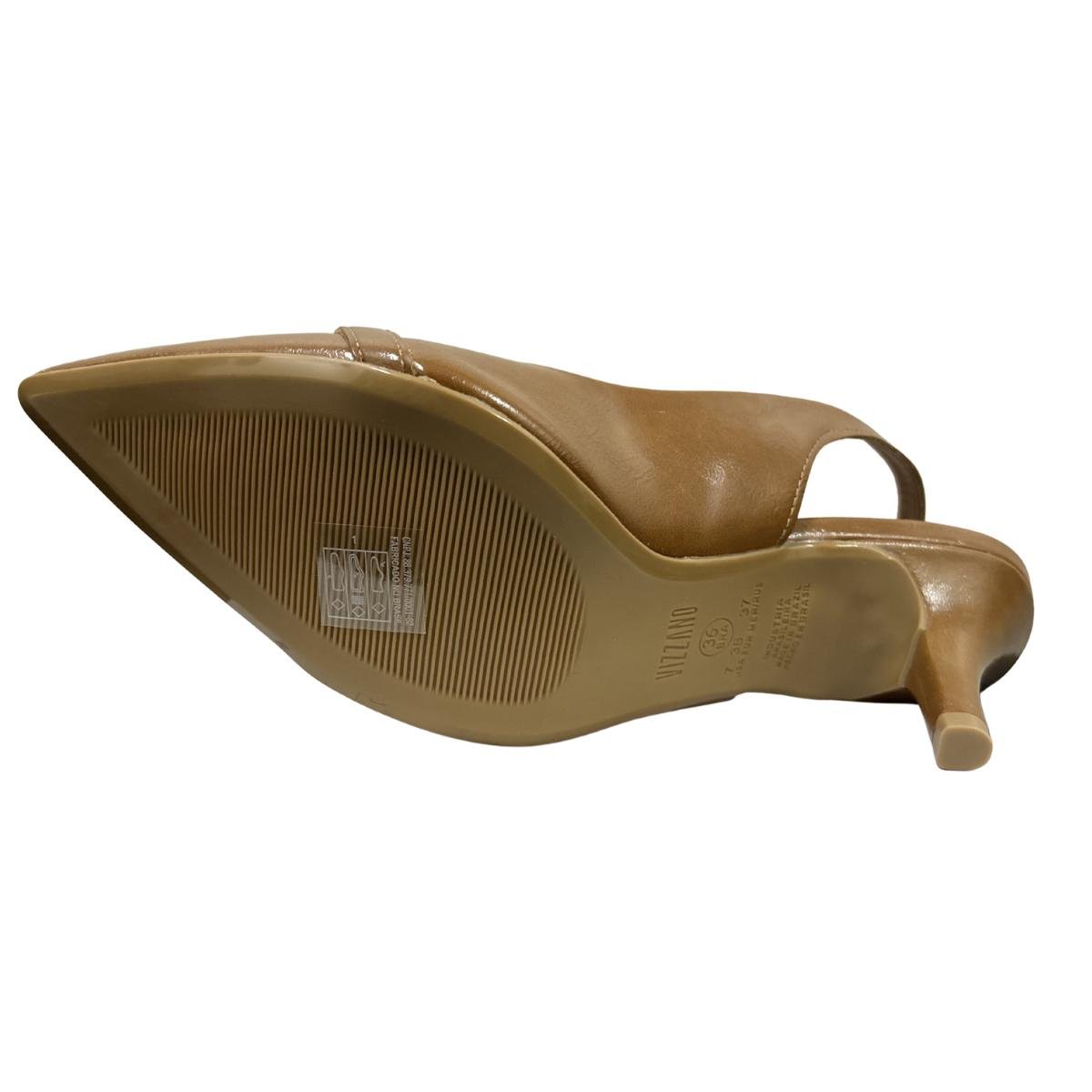 Sapato Scarpin Casual Feminino Vizzano 1185.1152 Slingback Caramelo Caramelo 6