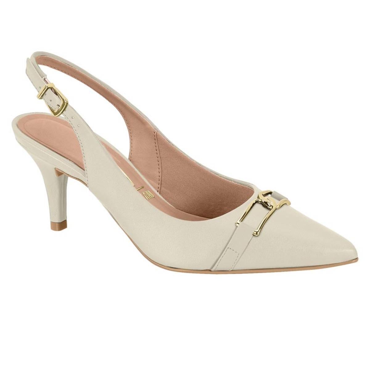 Sapato Scarpin Casual Feminino Vizzano 1185.1152 Slingback Branco