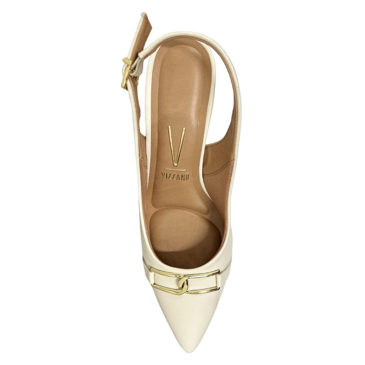 Sapato Scarpin Casual Feminino Vizzano 1185.1152 Slingback Branco Branco 4
