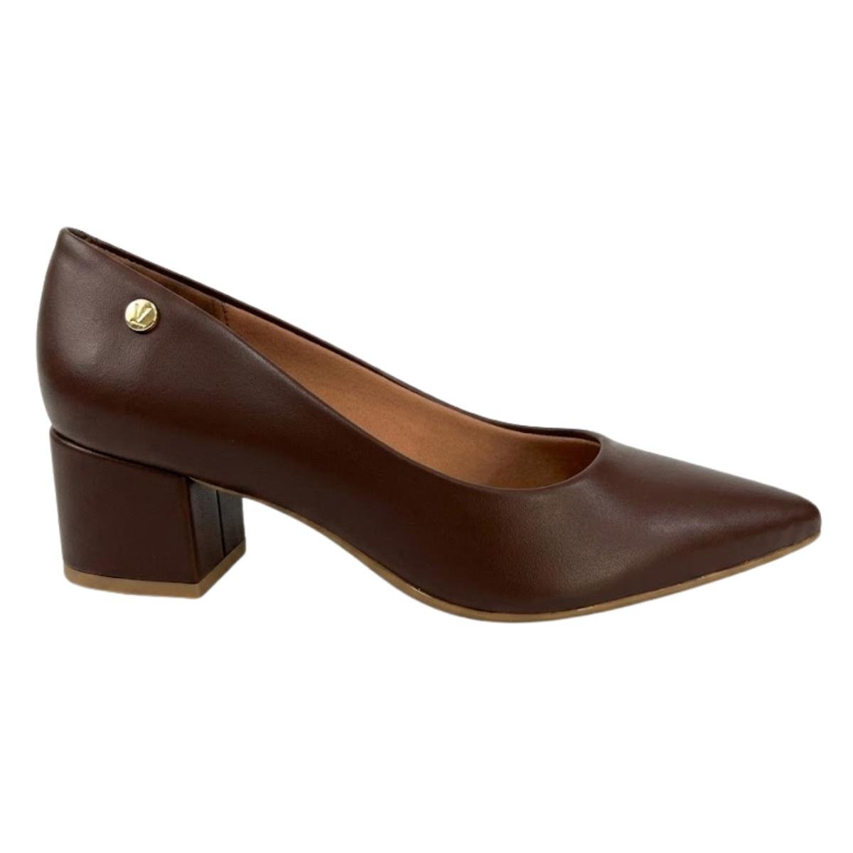 Sapato Scarpin Casual Feminino Vizzano 1220.315 Salto Bloco Marrom Marrom 2