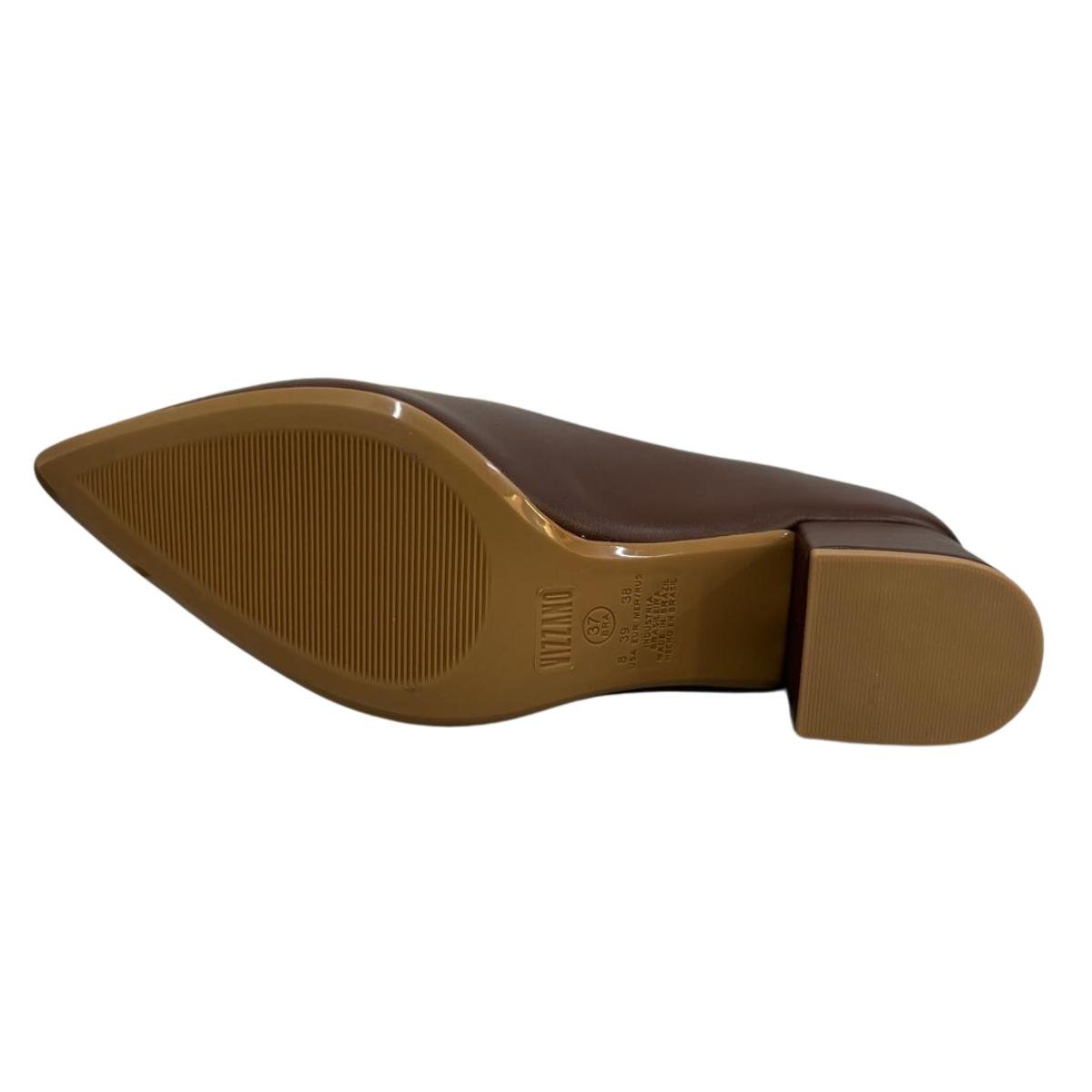 Sapato Scarpin Casual Feminino Vizzano 1220.315 Salto Bloco Marrom Marrom 6