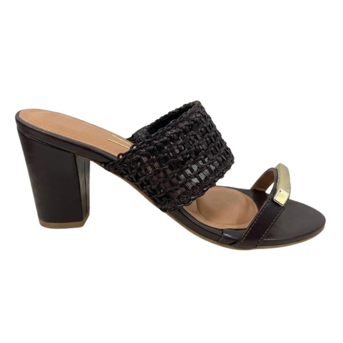 Tamanco Casual Feminino Vizzano 6262.1042 Tramada Marrom