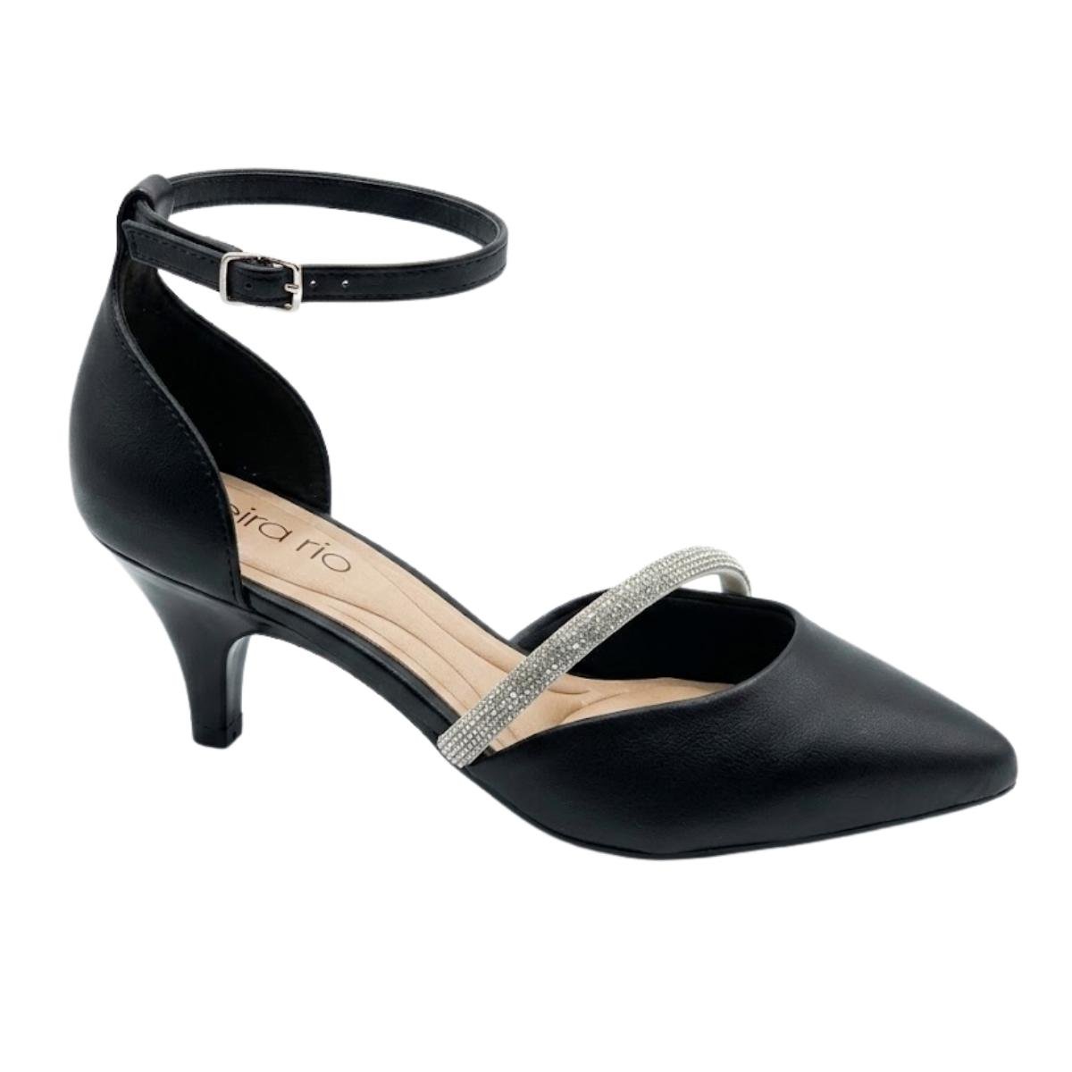 Scarpin Casual Feminino Beira Rio 4076.1322 Strass Preto