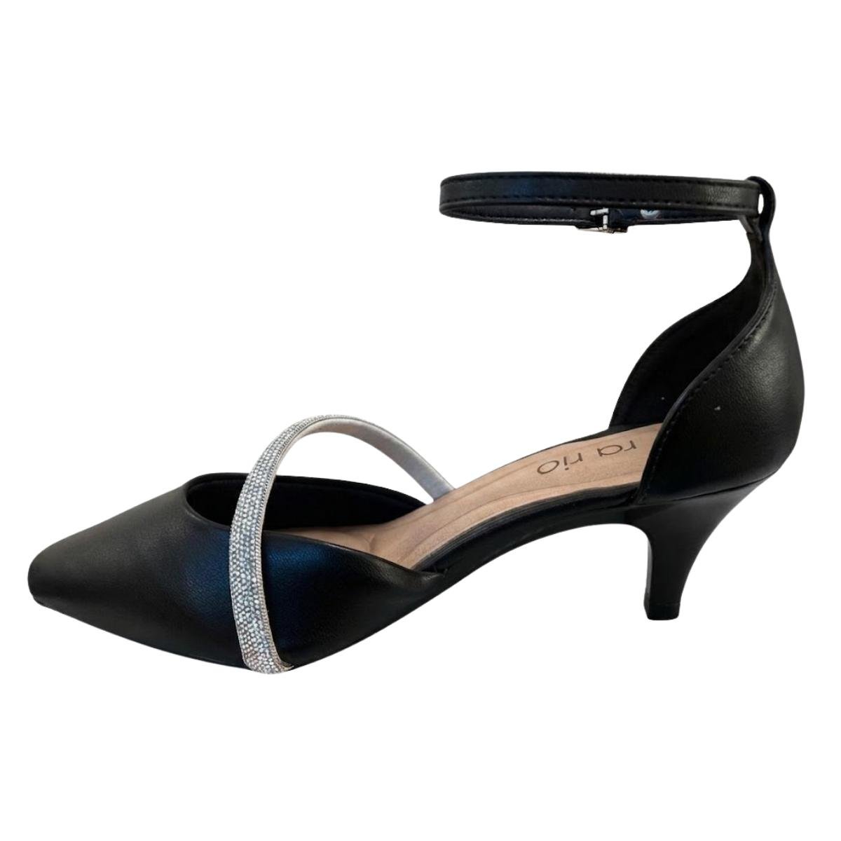 Scarpin Casual Feminino Beira Rio 4076.1322 Strass Preto Preto 3