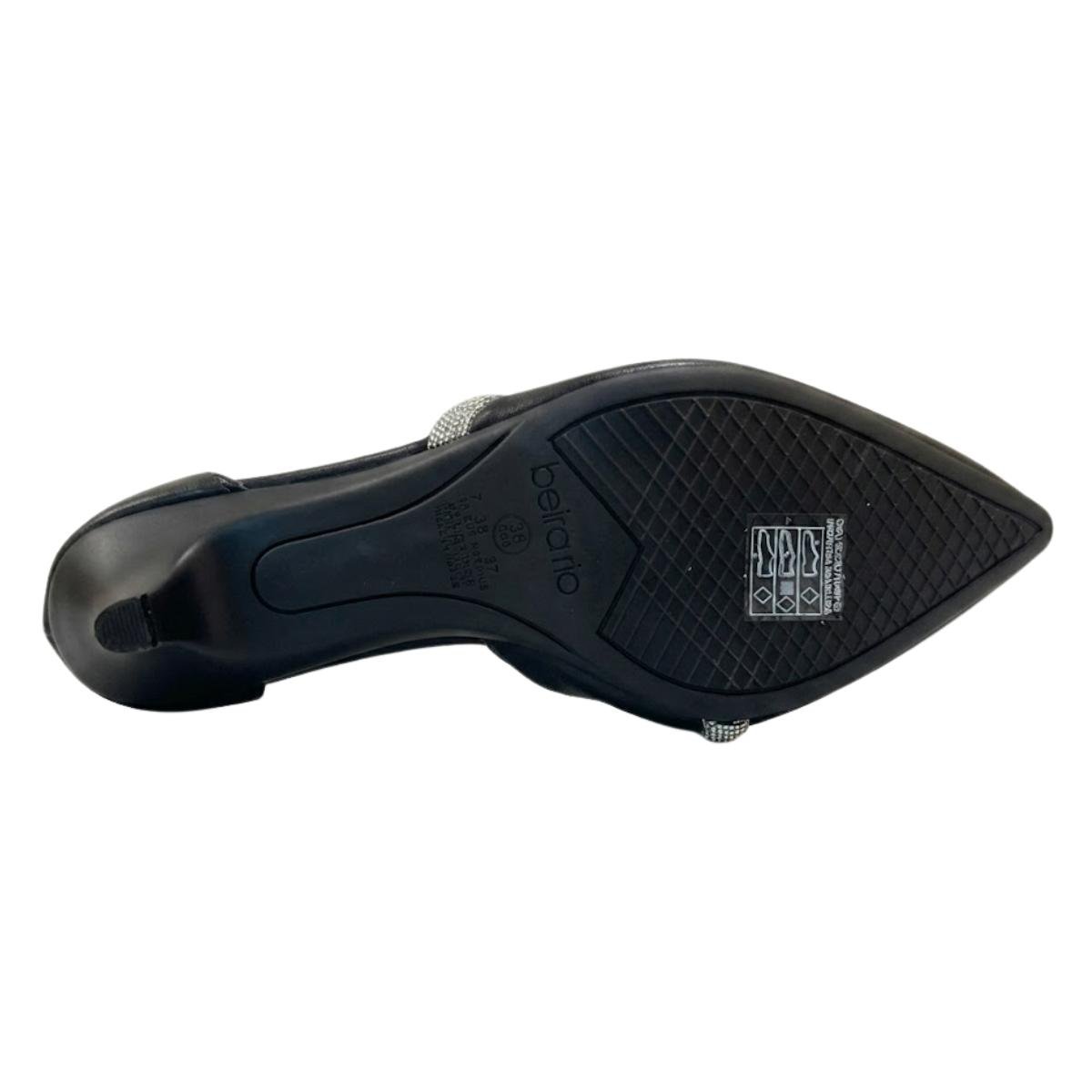 Scarpin Casual Feminino Beira Rio 4076.1322 Strass Preto Preto 6