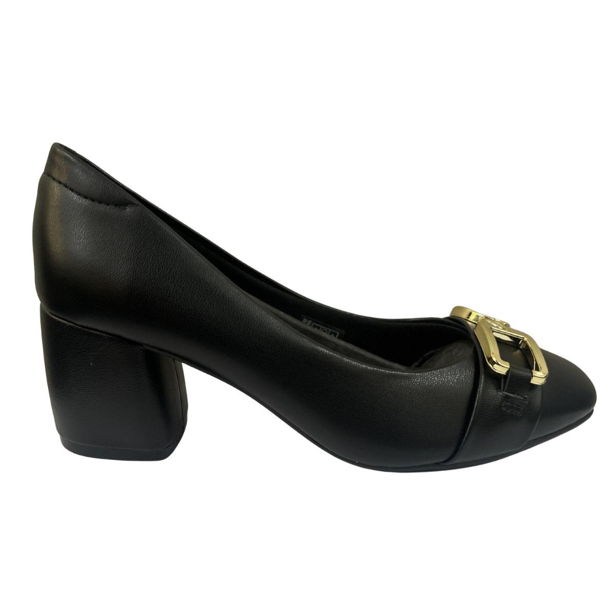 Sapato Casual Feminino Beira Rio 4304.206 Salto Bloco Preto Preto 2