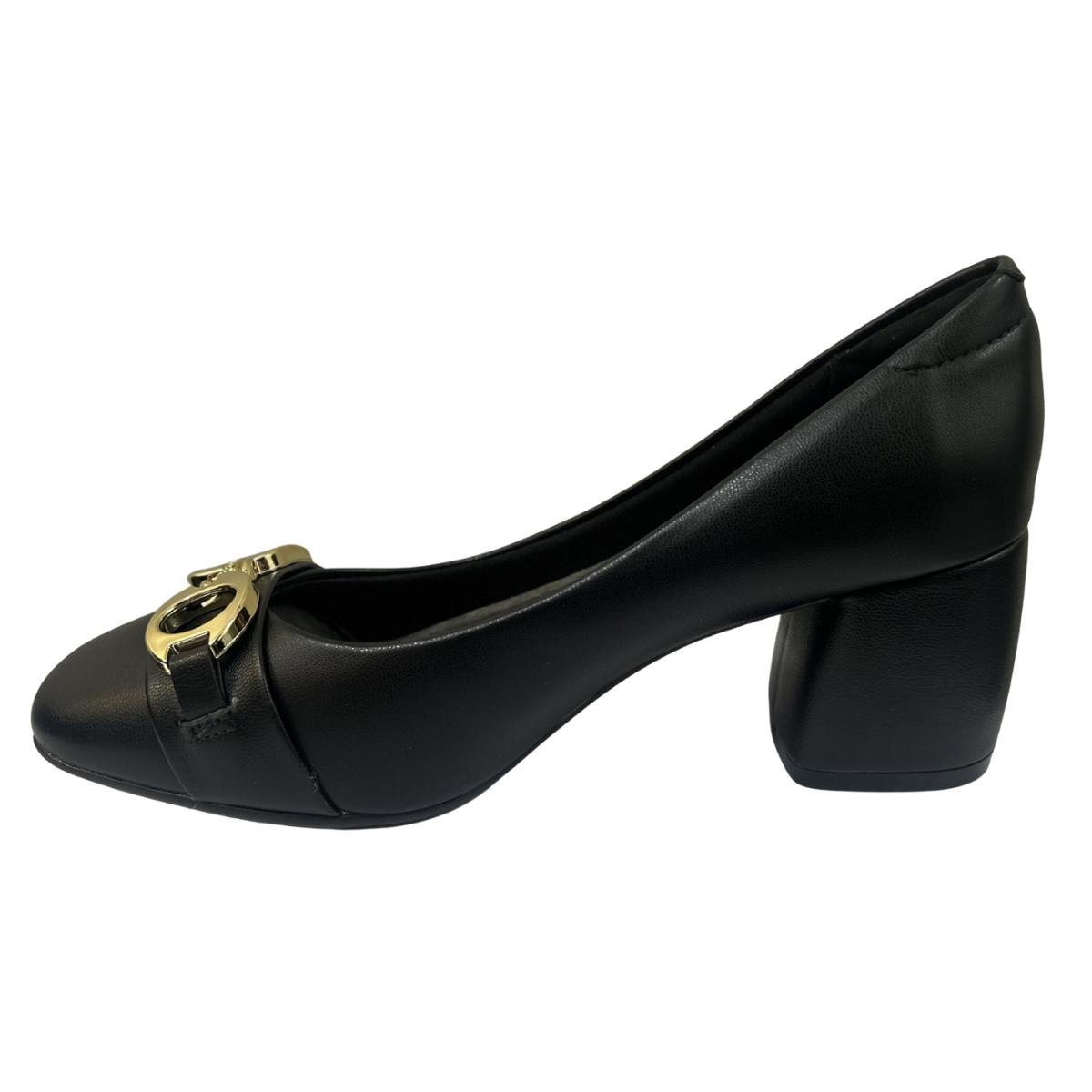 Sapato Casual Feminino Beira Rio 4304.206 Salto Bloco Preto Preto 3