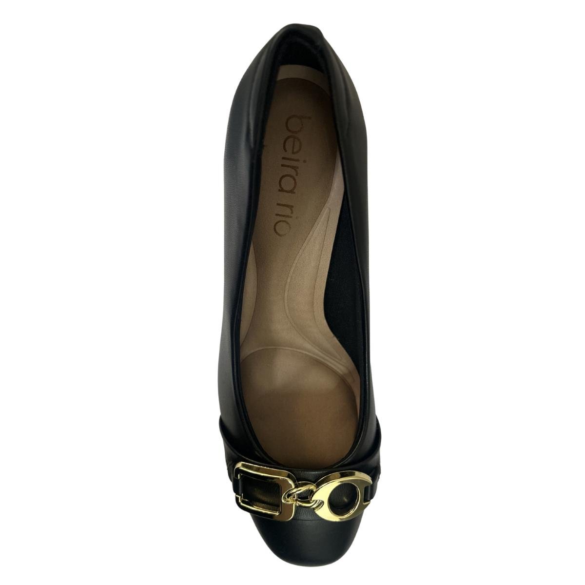 Sapato Casual Feminino Beira Rio 4304.206 Salto Bloco Preto Preto 4