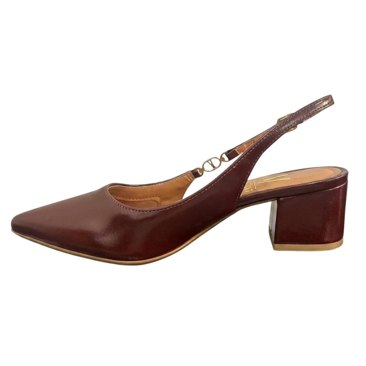 Scarpin Slingback Casual Feminino Vizzano 1220.385 Marrom Marrom 3