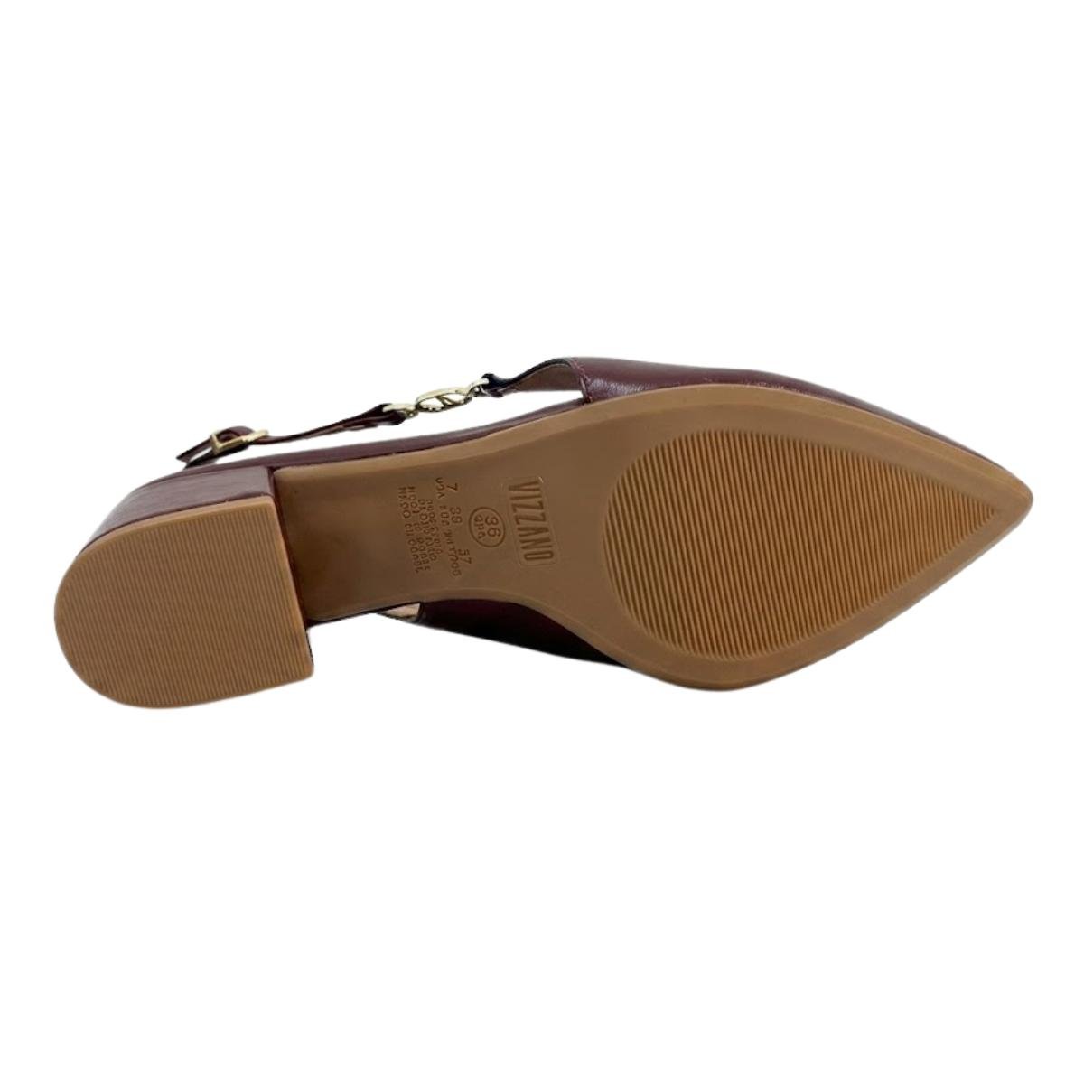 Scarpin Slingback Casual Feminino Vizzano 1220.385 Marrom Marrom 5