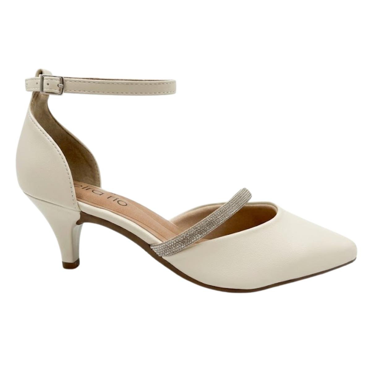 Scarpin Casual Feminino Beira Rio 4076.1322 Strass Branco Off Branco 2