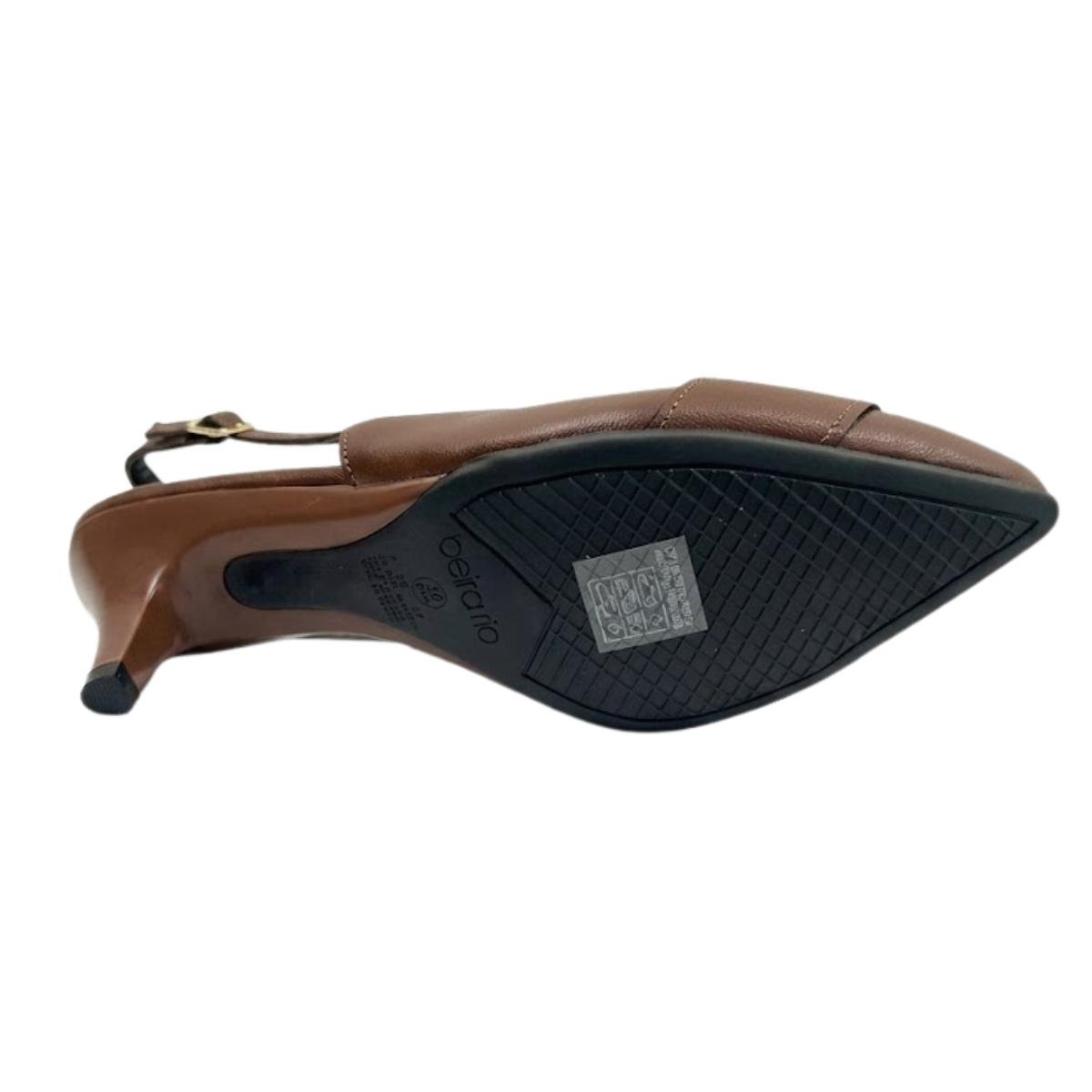 Sapato Scarpin Casual Feminino Beira Rio 4076.1319 Slingback Fivela Marrom Marrom 6