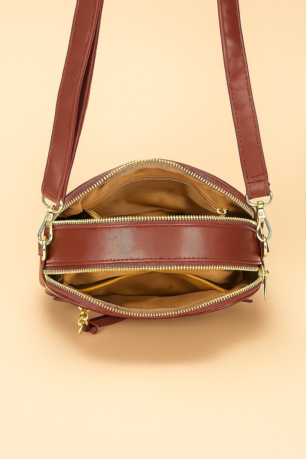  Bolsa Media Transversal D Bell Texturizada  Vinho 3