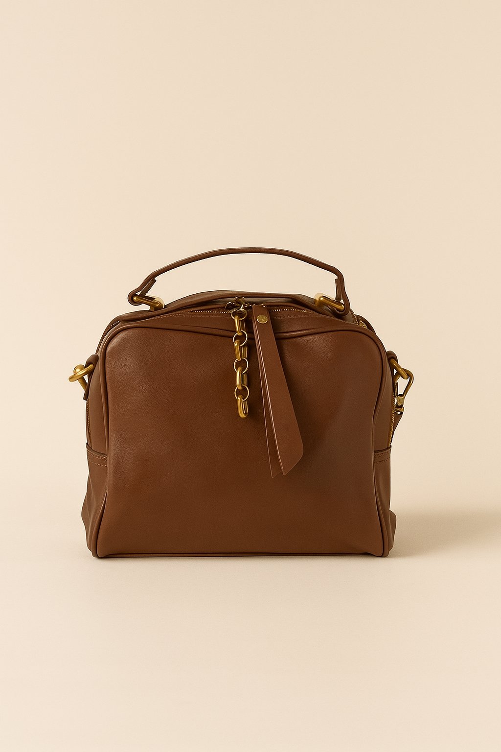 Bolsa Media Transversal D Bell Texturizada Marrom Marrom 3