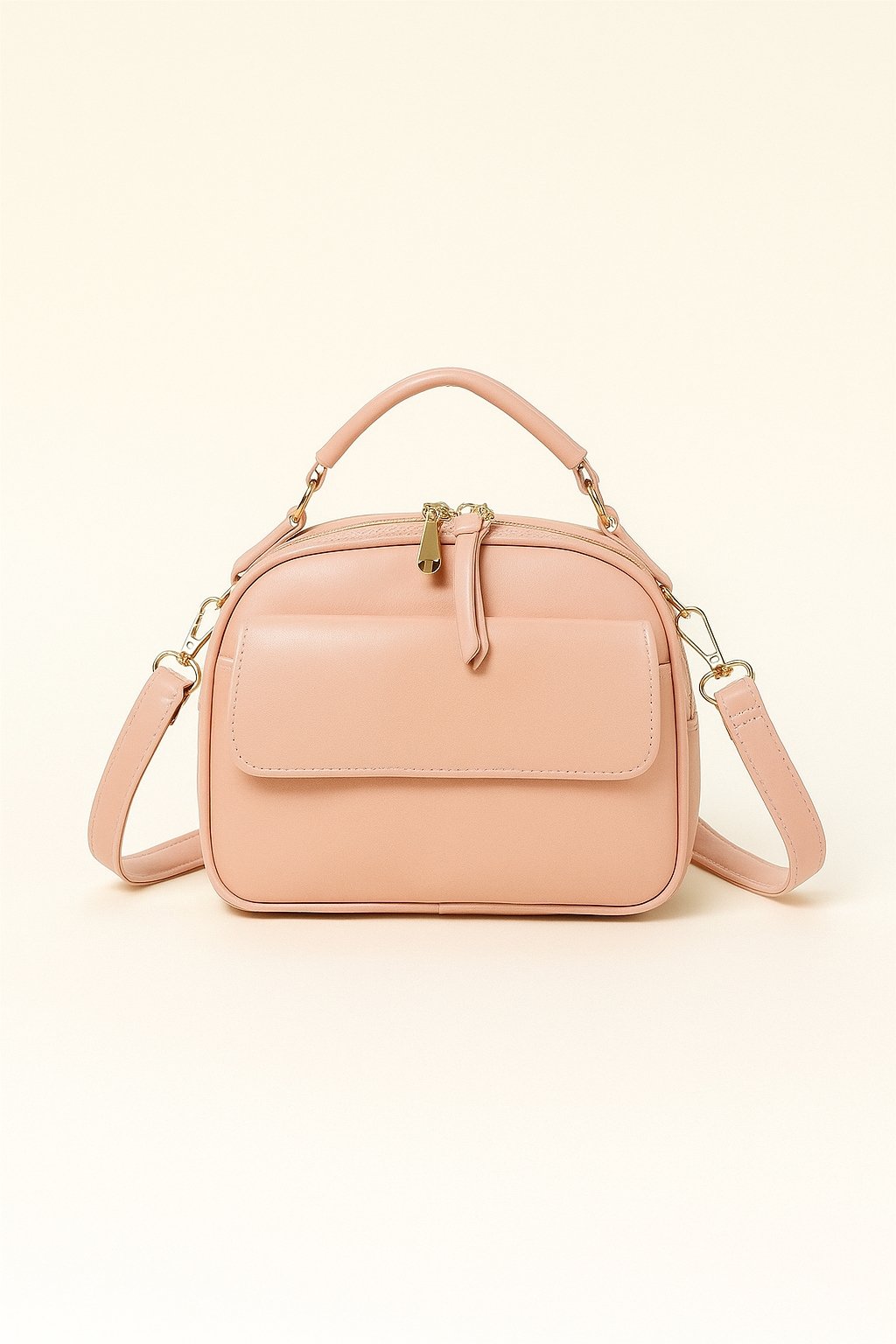 Bolsa Media Transversal D Bell Texturizada Quase Bege 3