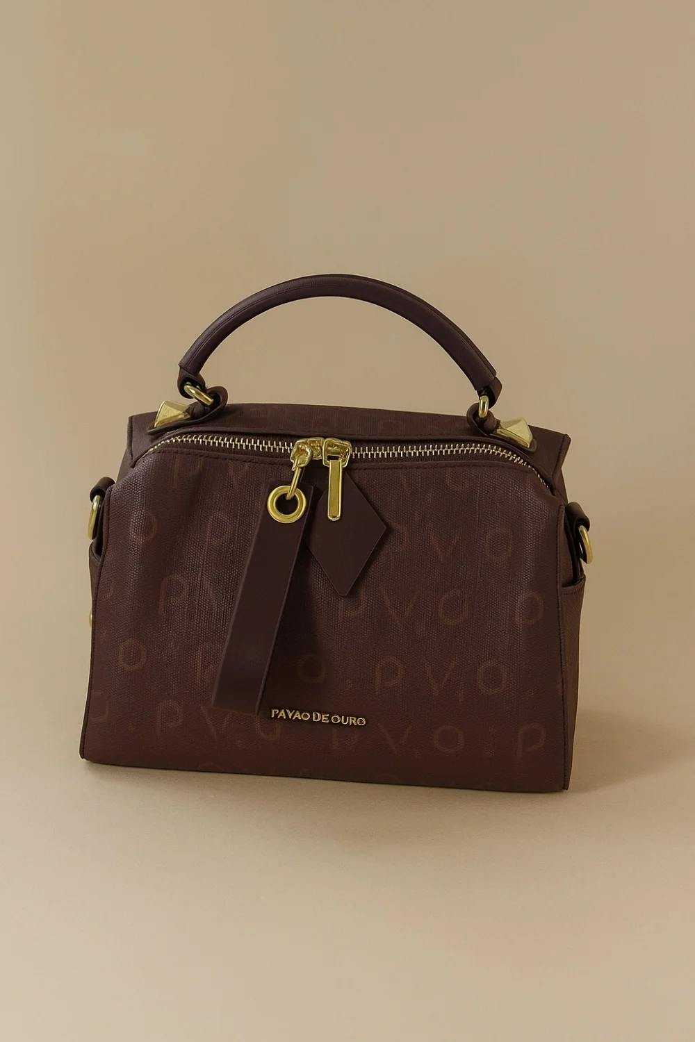 Bolsa Tiracolo Media D Bell com alcas de mao e transversal Marrom