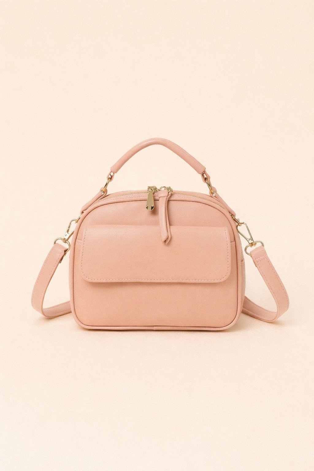 Bolsa Media Transversal D Bell Outlet Texturizada Quase Salmao