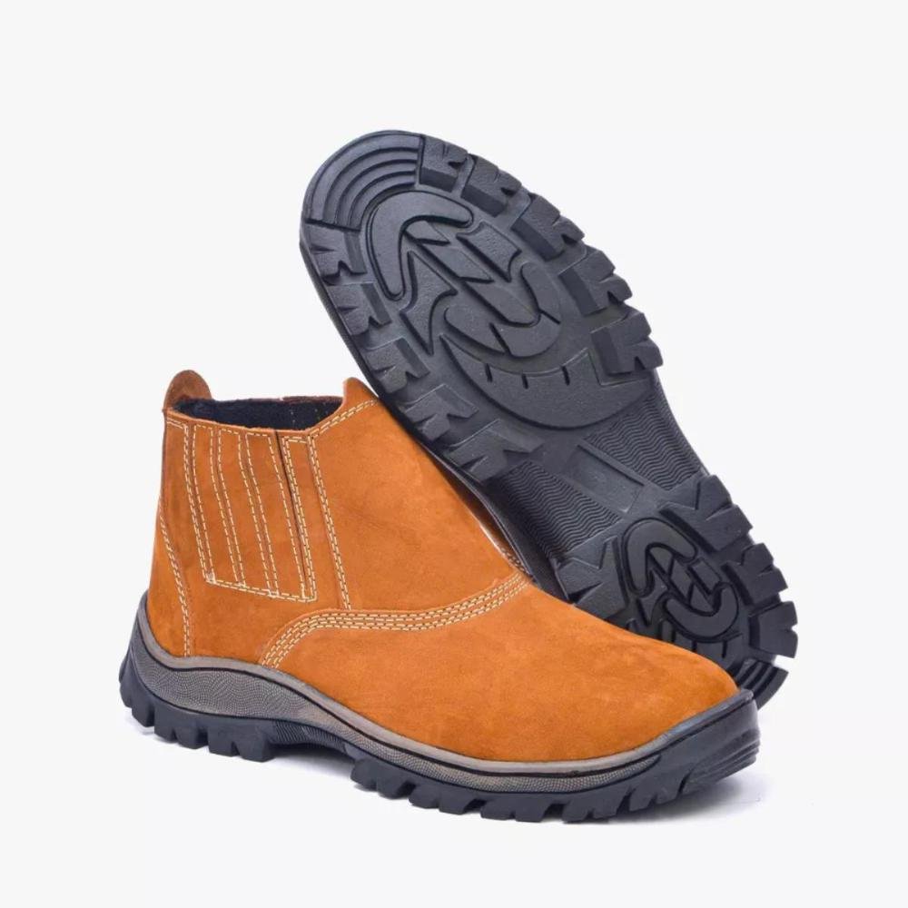 Bota Chelsea Masculina Couro Confortável Sola Robusta Caramelo 3