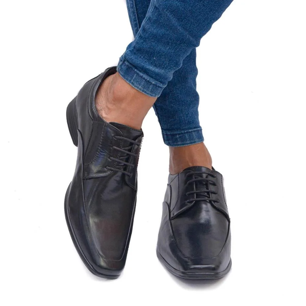 Kit Sapato Social Masculino em Couro + Cinto Dupla Face Preto 3