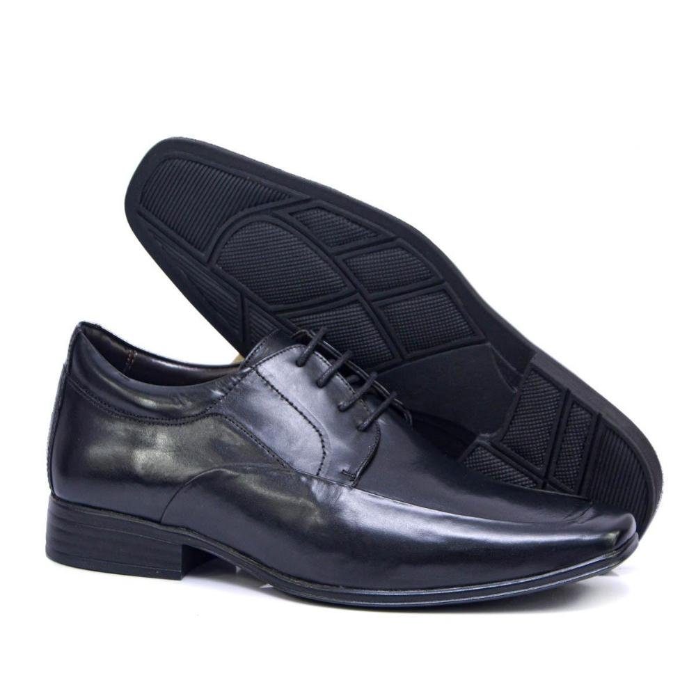 Kit Sapato Social Masculino em Couro + Cinto Dupla Face Preto 6