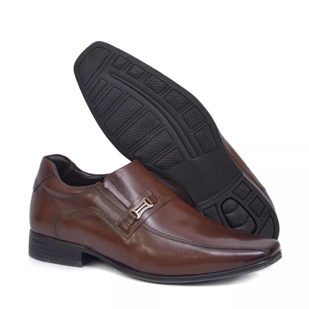 Sapato Social Oxford Masculino Couro Moderno Confortável Café 4