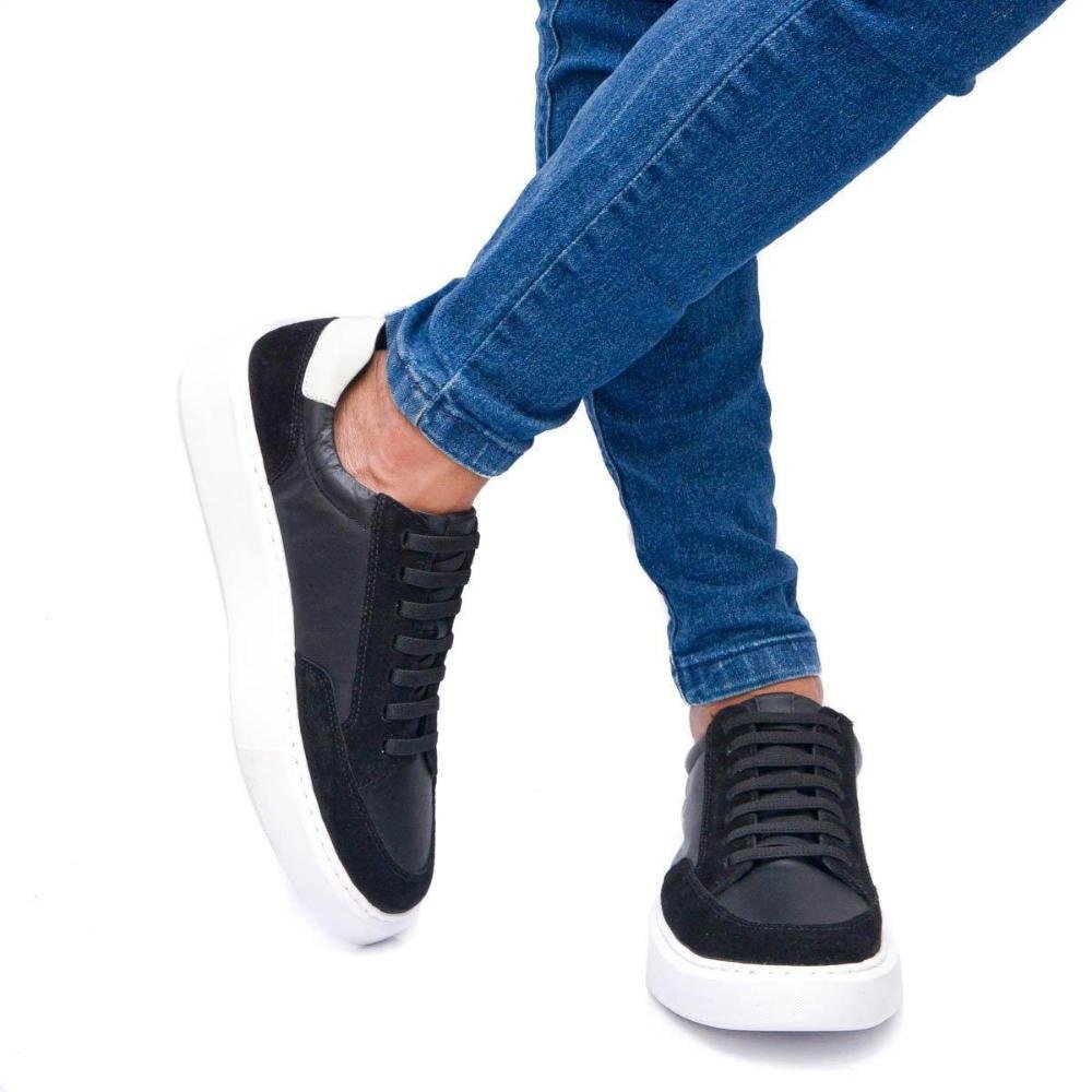 Tênis Masculino Canadá Couro Confortável Preto 3