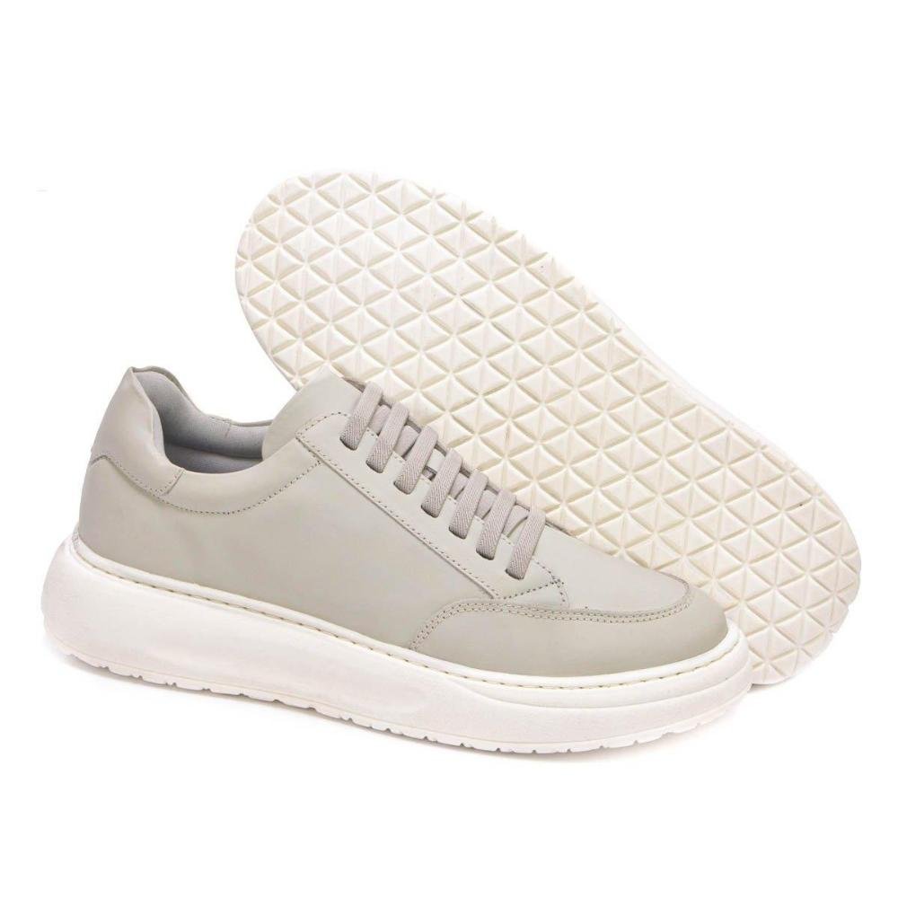 Tênis Masculino Couro Dia a Dia Off White 4