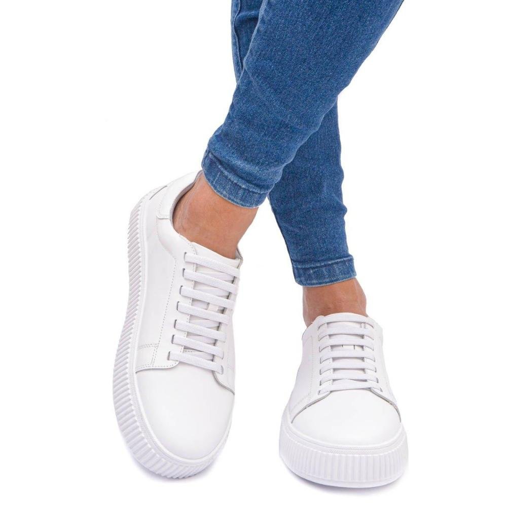 Tênis Masculino Couro Skate Malibu Confortável Branco 3