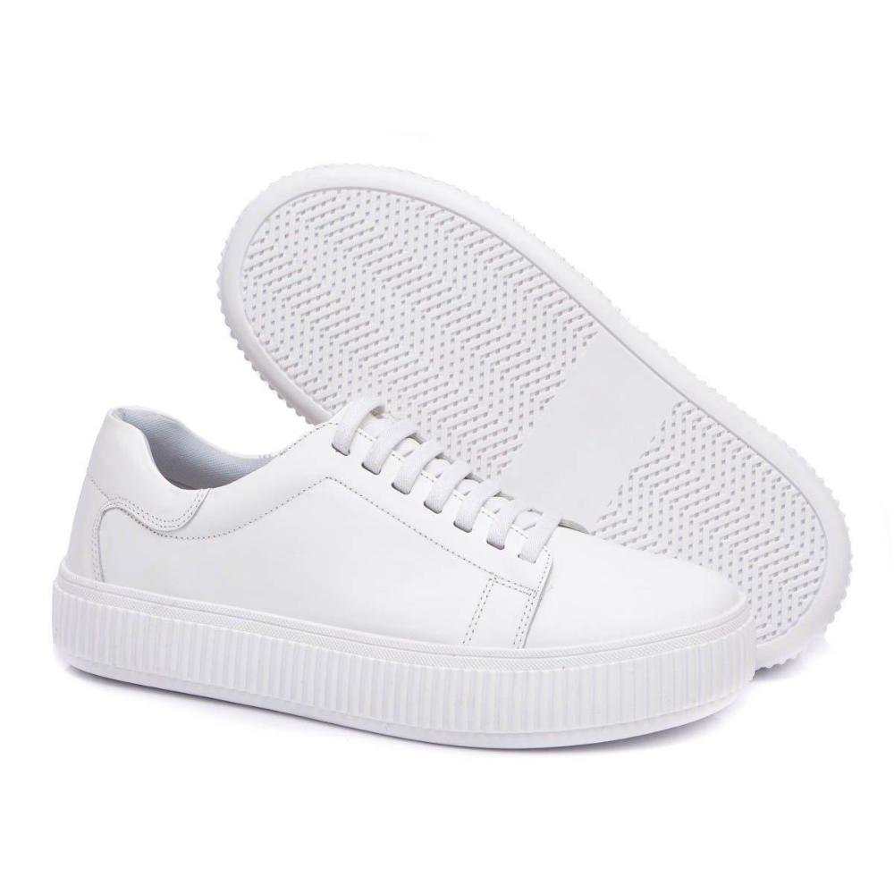 Tênis Masculino Couro Skate Malibu Confortável Branco 4