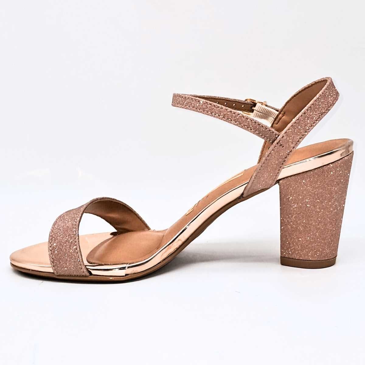 Sandália Vizzano Feminina Salto Bloco Conforto 6262.474 Dourado 2