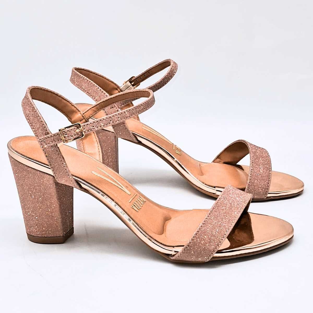 Sandália Vizzano Feminina Salto Bloco Conforto 6262.474 Dourado 6