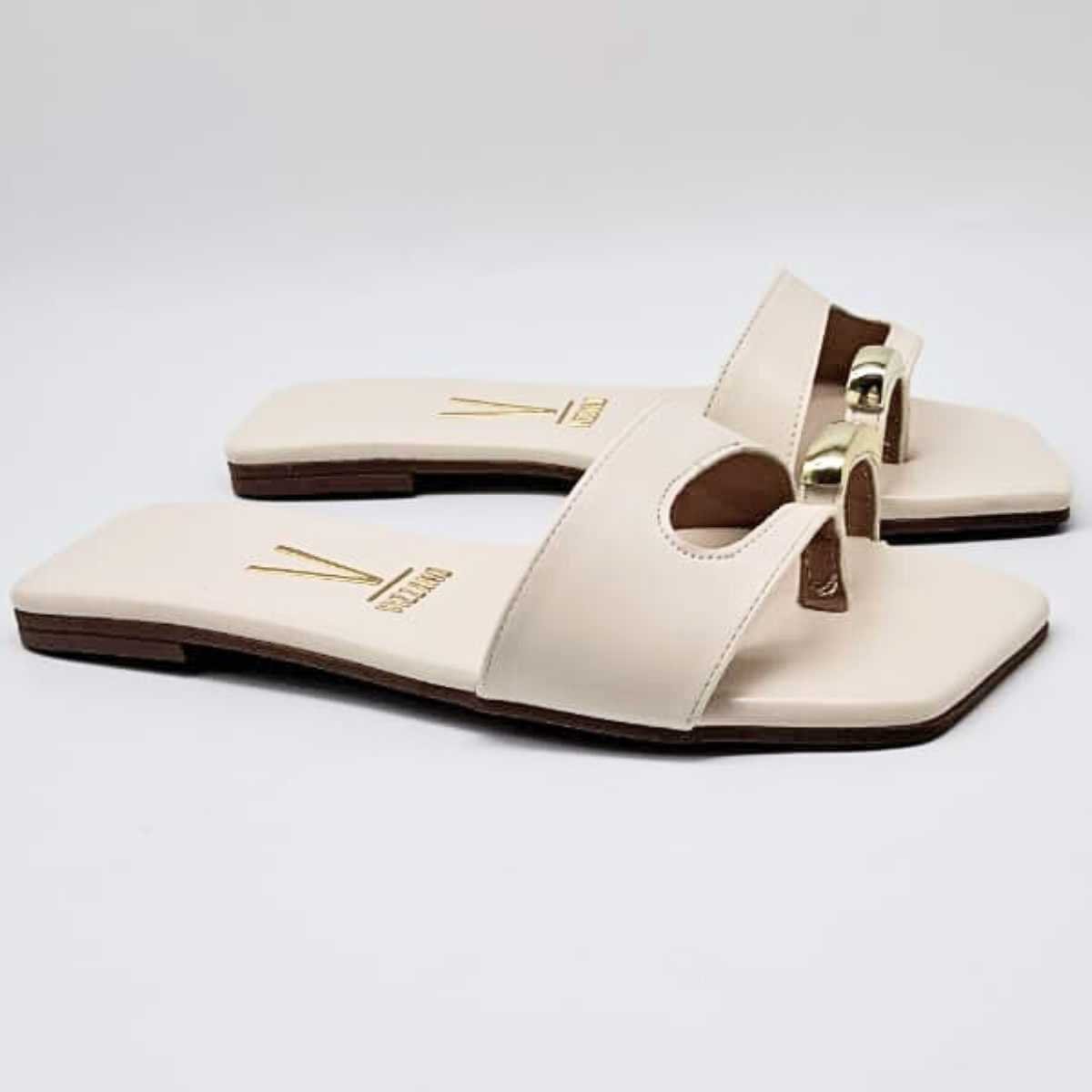 Sandália Feminina Vizzano Rasteirinha Estilo Casual 6553.102 Branco 3