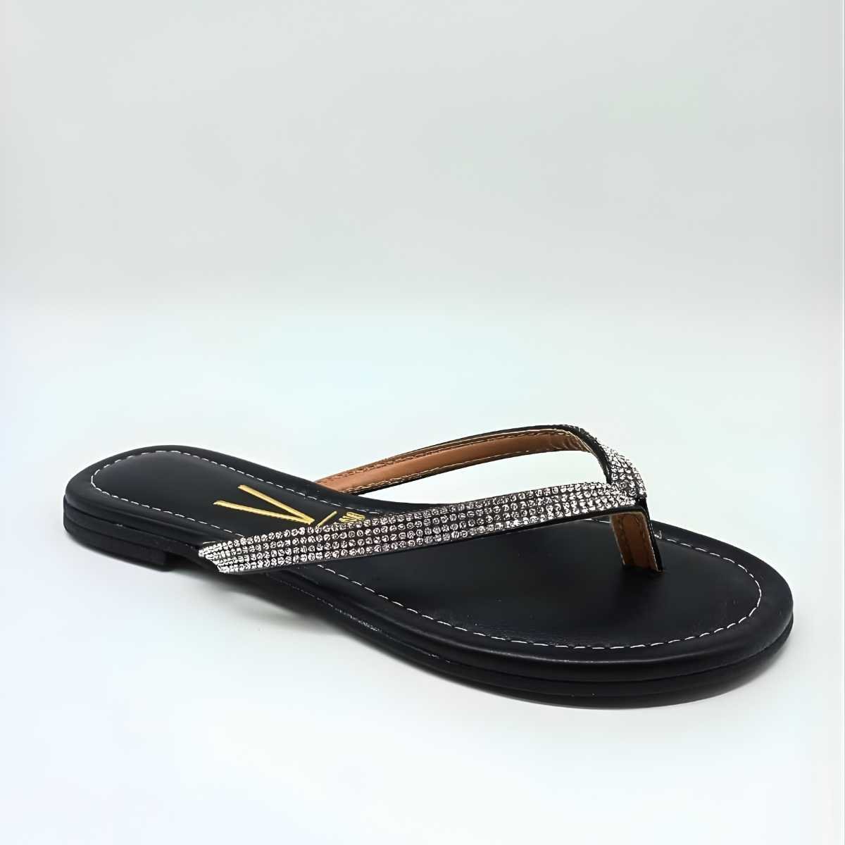 Sandália Feminina Vizzano Rasteirinha Strass Estilo 6371.300 Preto 2