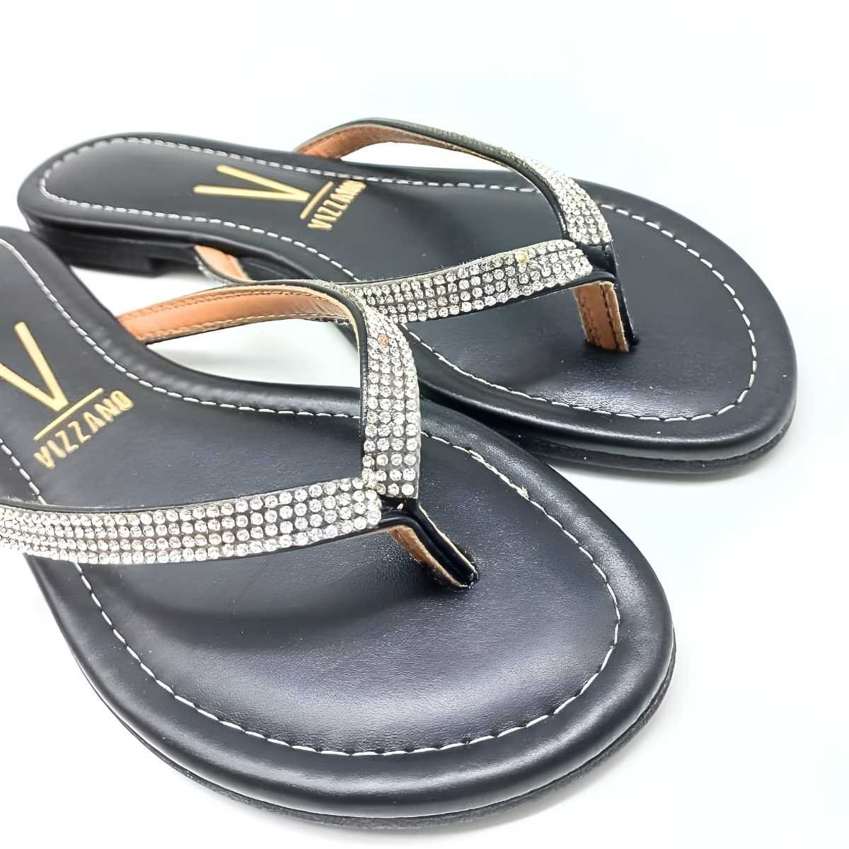 Sandália Feminina Vizzano Rasteirinha Strass Estilo 6371.300 Preto 5