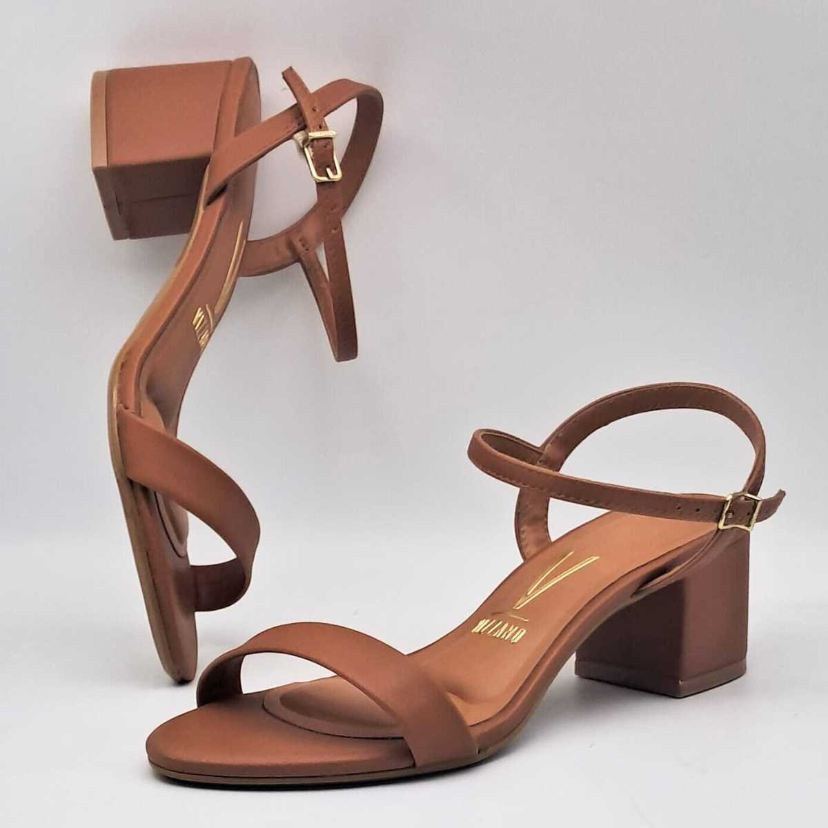 Sandalia Feminina Vizzano Salto Baixo Bloco 6291.900 Marrom 3