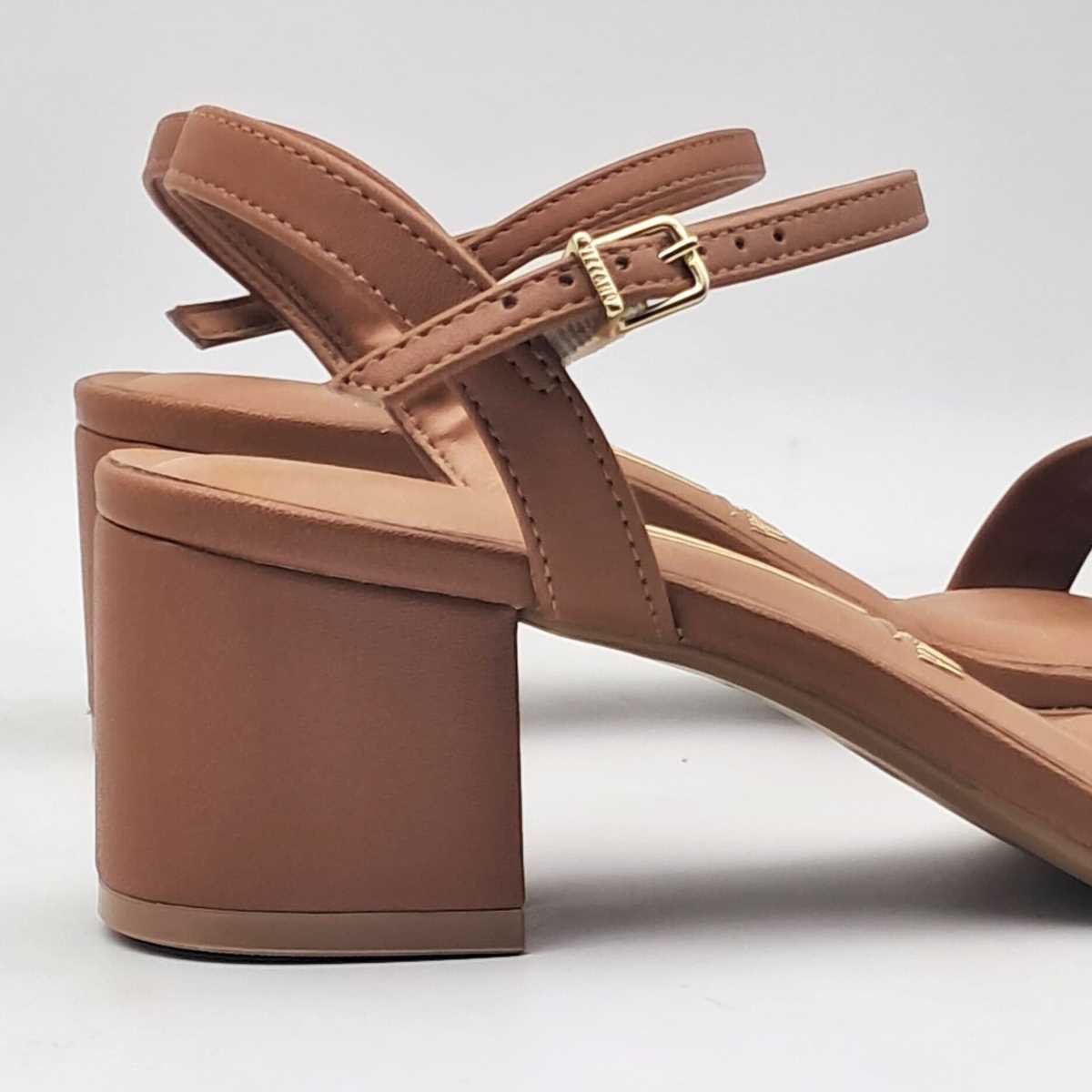 Sandalia Feminina Vizzano Salto Baixo Bloco 6291.900 Marrom 6