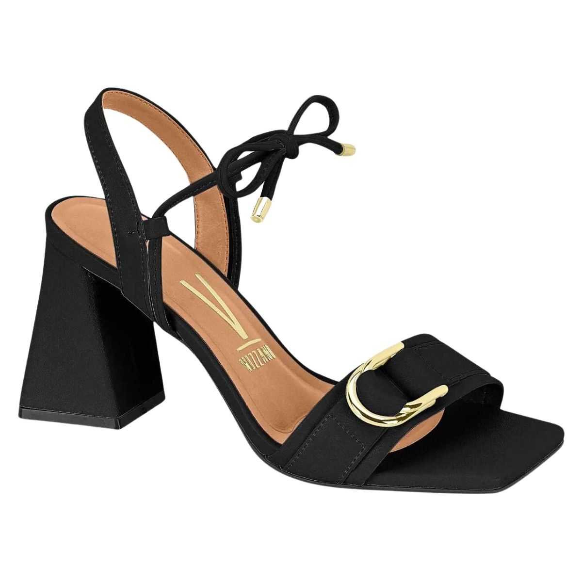 Sandália Vizzano Feminino Salto Flare Amarrar 6464.133 Preto 3