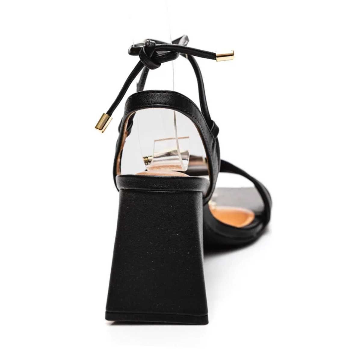 Sandália Vizzano Feminino Salto Flare Amarrar 6464.133 Preto 7