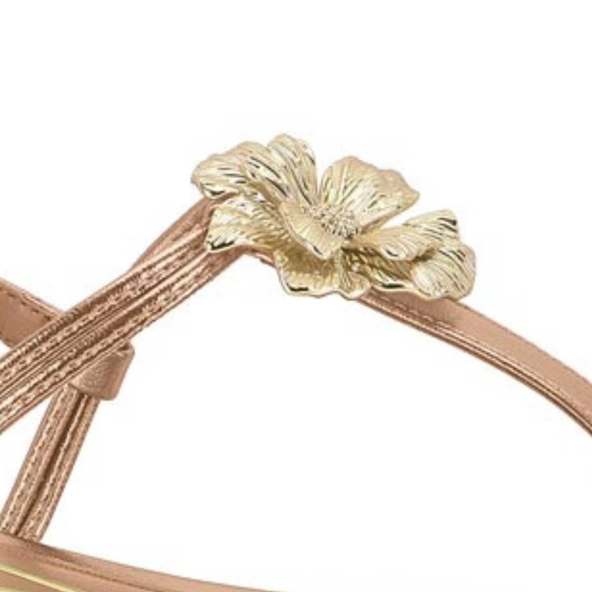 Sandália Rasteira Bico Quadrado Vizzano 6513.201 Dourado 3