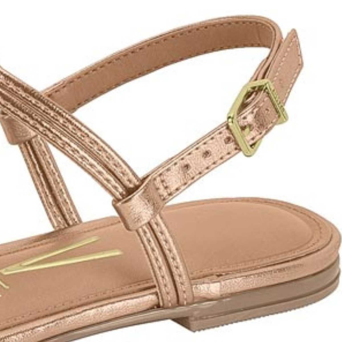Sandália Rasteira Bico Quadrado Vizzano 6513.201 Dourado 5