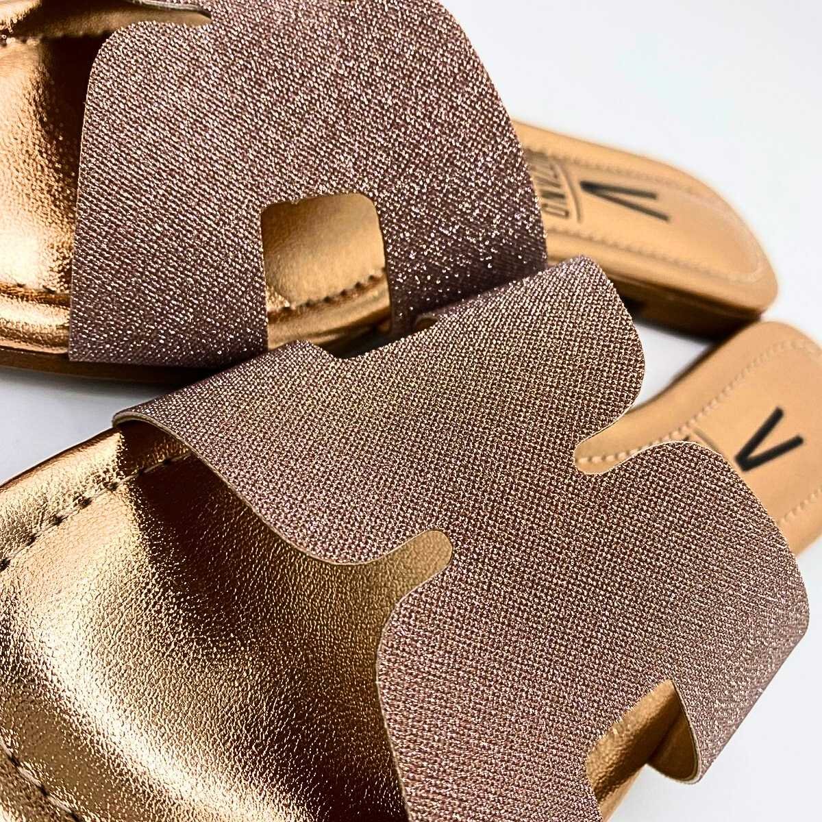 Sandália Feminina Vizzano Rasteirinha H Glitter Estilo Leve 6371.167 Dourado 5