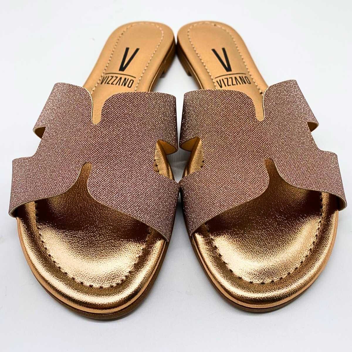 Sandália Feminina Vizzano Rasteirinha H Glitter Estilo Leve 6371.167 Dourado 4